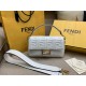 Fendi Medium Baguette Bag In White FF Nappa Leather