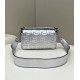 Fendi Medium Baguette Bag In Silver FF Metallic Leather