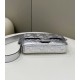 Fendi Medium Baguette Bag In Silver FF Metallic Leather