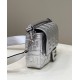 Fendi Medium Baguette Bag In Silver FF Metallic Leather