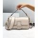 Fendi Medium Baguette Bag In White Grained Leather