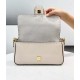 Fendi Medium Baguette Bag In White Grained Leather