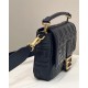 Fendi Large Baguette Bag In Black FF Nappa Leather