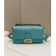 Fendi Large Baguette Bag In Blue FF Nappa Leather