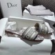 Dior Dway Slides In Grey Toile de Jouy Embroidered Cotton