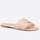 Dior Dway Slides In Pink Toile de Jouy Embroidered Cotton