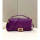 Fendi Large Baguette Bag In Purple FF Nappa Leather