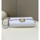 Fendi Large Baguette Bag In White FF Nappa Leather