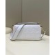 Fendi Large Baguette Bag In White FF Nappa Leather