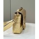 Fendi Large Baguette Bag In Gold FF Metallic Leather