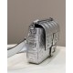 Fendi Large Baguette Bag In Silver FF Metallic Leather