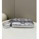 Fendi Large Baguette Bag In Silver FF Metallic Leather