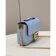 Fendi Baguette Chain Midi Bag In Blue Nappa Leather