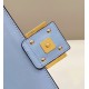 Fendi Baguette Chain Midi Bag In Blue Nappa Leather