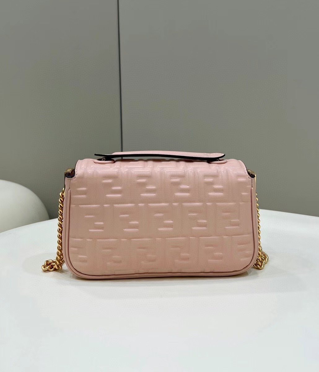 Fendi Baguette Chain Midi Bag In Powder Nappa Leather