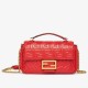 Fendi Baguette Chain Midi Bag In Red Nappa Leather