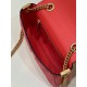 Fendi Baguette Chain Midi Bag In Red Nappa Leather