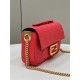 Fendi Baguette Chain Midi Bag In Red Nappa Leather