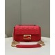 Fendi Baguette Chain Midi Bag In Red Nappa Leather