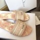 Dior Dway Slides In Pink Toile de Jouy Embroidered Cotton