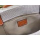 Chloe Small Woody Tote Bag in Canvas with Brown Leather Strips