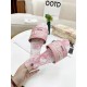 Dior Dway Slides In Peony Pink Toile de Jouy Embroidered Cotton