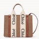 Chloe Small Woody Tote Bag In Brown Felt