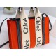 Chloe Small Woody Tote Bag In Orange Felt