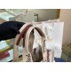 Chloe Medium Woody Tote Bag in Canvas with Brown Leather Strips