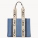 Chloe Medium Woody Tote Bag in Deadstock Denim