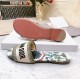 Dior Dway Slides In Amaranth Kaleidiorscopic Embroidered Cotton