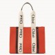 Chloe Medium Woody Tote Bag In Orange Felt