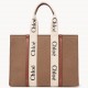 Chloe Large Woody Tote Bag In Brown Felt