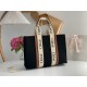 Chloe Large Woody Tote Bag In Black Felt