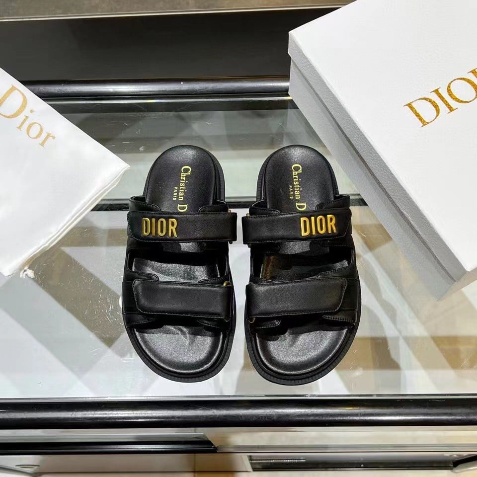 Dior DiorAct Slides In Black Lambskin