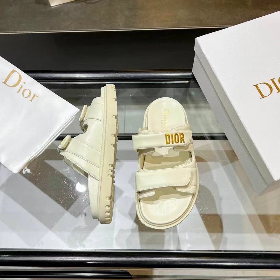 Dior DiorAct Slides In White Lambskin