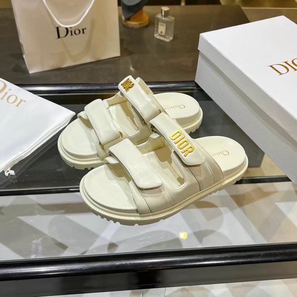 Dior DiorAct Slides In White Lambskin