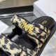 Dior DiorAct Slides In Beige Multicolor Mizza Printed Technical Fabric