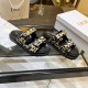 Dior DiorAct Slides In Beige Multicolor Mizza Printed Technical Fabric