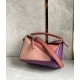 Loewe Puzzle Small Bag In Multicolour Purple Calfskin