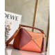 Loewe Puzzle Small Bag In Multicolour Orange Calfskin