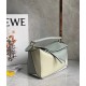 Loewe Puzzle Small Bag In Multicolour Grey Calfskin