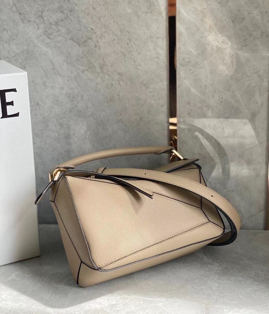 Loewe Puzzle Small Bag In Sandy Grained Calfskin