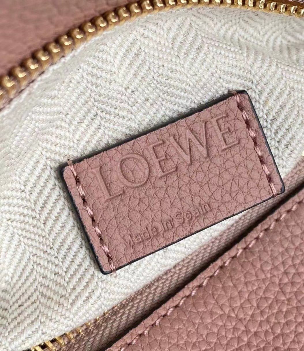 Loewe Puzzle Small Bag In Dark Blush Grained Calfskin