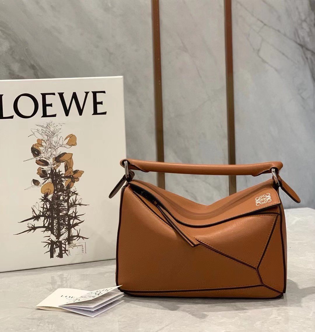 Loewe Puzzle Small Bag In Brown Classic Calfskin