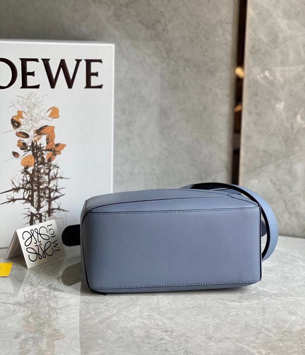 Loewe Puzzle Small Bag In Atlantic Blue Classic Calfskin