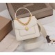 Bvlgari Serpenti Forever Small Top Handle Bag with Chain White