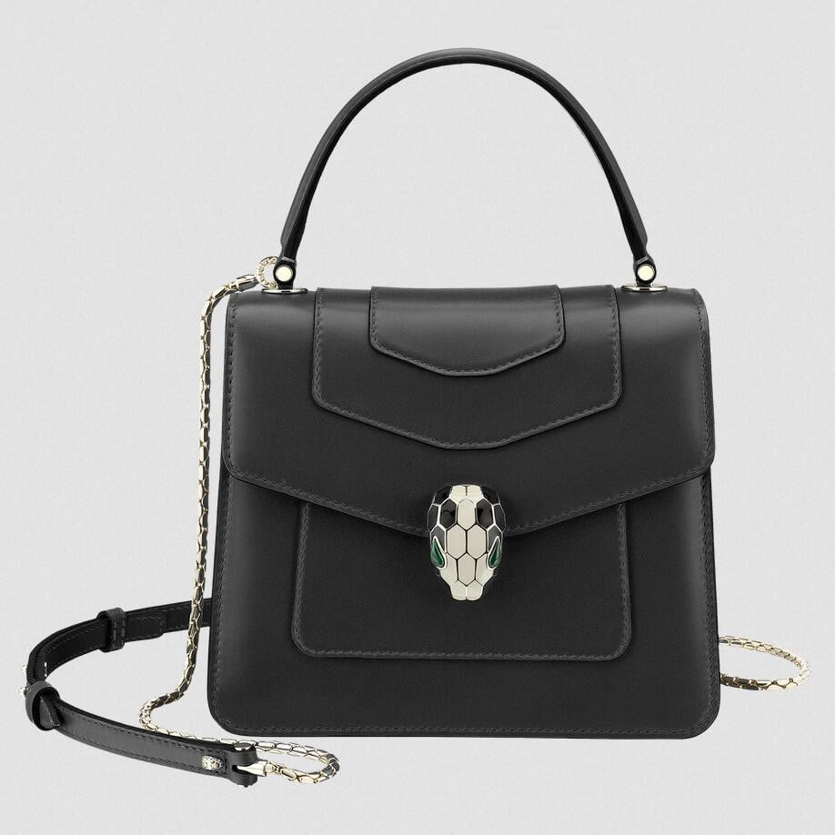 Bvlgari Serpenti Forever Small Bag In Black Calfskin