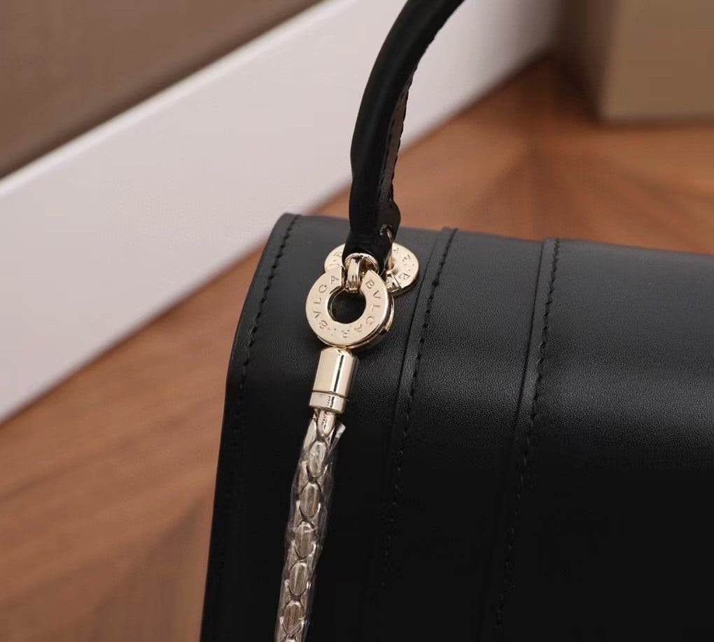 Bvlgari Serpenti Forever Small Bag In Black Calfskin