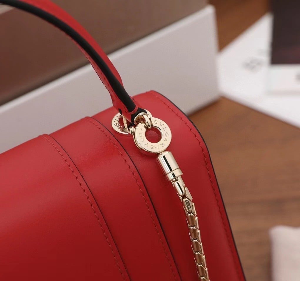 Bvlgari Serpenti Forever Small Bag In Red Calfskin